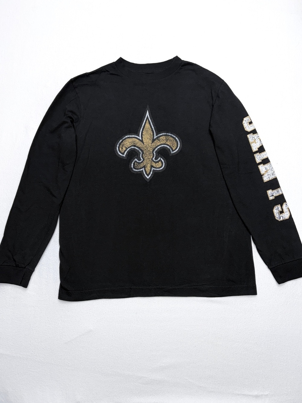 NFL Team Apparel Saints Long Sleeve T Shirt Youth XL 14 Distressed